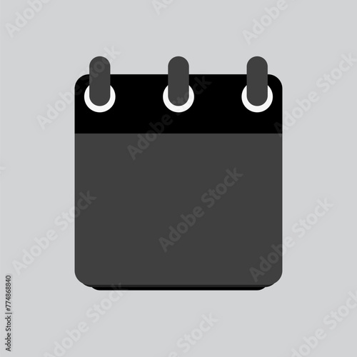 Vector icon square calendar day, black dark style