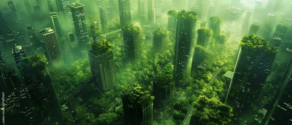 Green energy revolution, sustainable cities on a living Earth