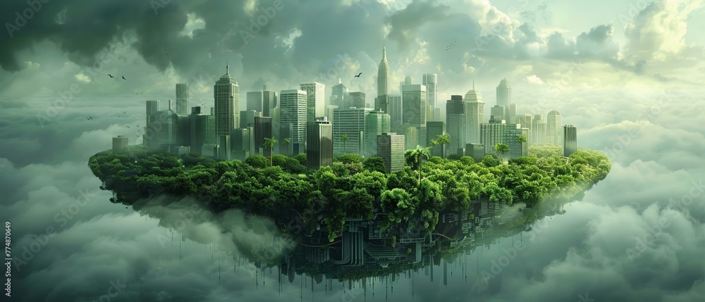 Green energy revolution, sustainable cities on a living Earth