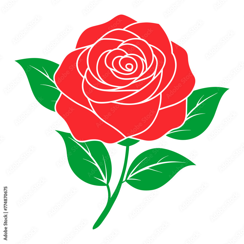 Fototapeta premium Red rose flower SVG file transparent background