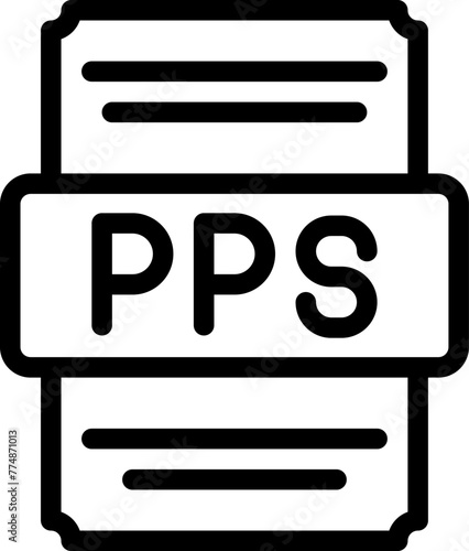 Pps icons file type. spreadsheet files document icon with outline design. vector illustration