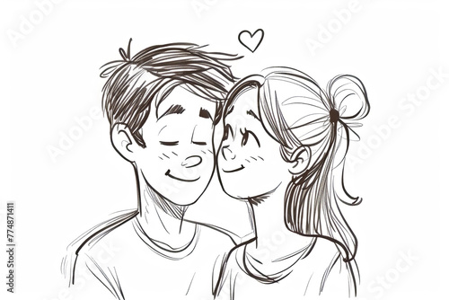 Scribble sketch of a lovely couple 