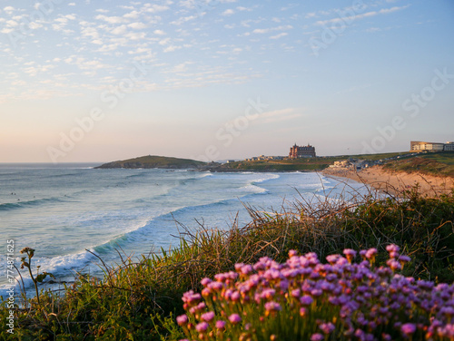 Sunset over fistral beach newquay  photo