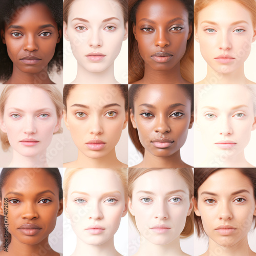 A collection of Skin tones on white background.