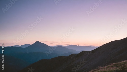 dark cyan and violet minimalist landscape mountain wallpaper ai generated © Claudio