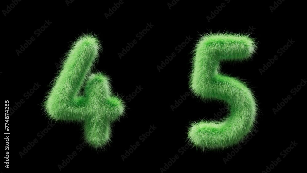 3D animation grassy numbers 4 and 5. Sign in the style of field grass. The file contains an Alpha Channel. ProRes4 RGBA 3D animation grassy numbers 4 and 5. Sign in the style of field grass. The file contains an Alpha Channel. ProRes4 RGBA