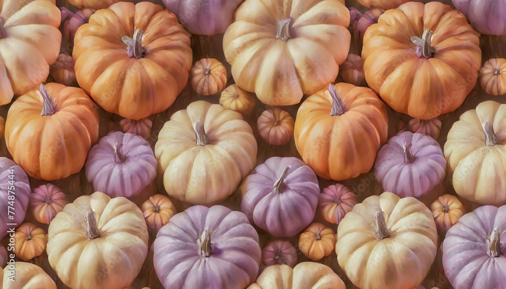 fall pumpkins orange and purple seamless texture tiling pattern wallpaper background texture