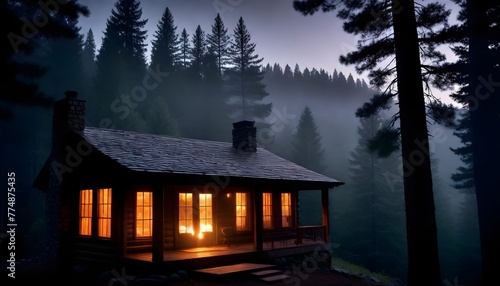 house in woods in evening (36)