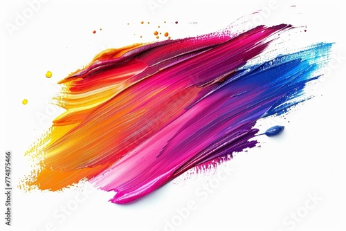 Abstract vibrant streaks, color bleed isolated on white background