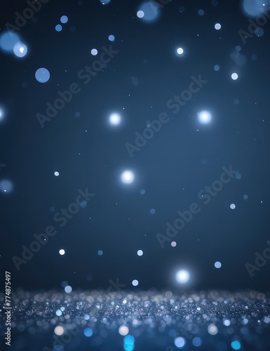 Blue Winter Wonderland with Snowflakes and Stars, Christmas Celebration Illustration