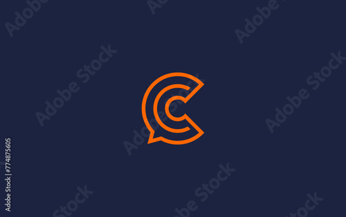 letter c with chat logo icon design vector design template inspiration