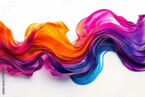 Vibrant color flow, artistic expression isolated on white background
