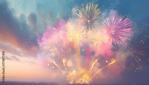 bright inexpensive fireworks blue pink smoke background hd illustrations photo