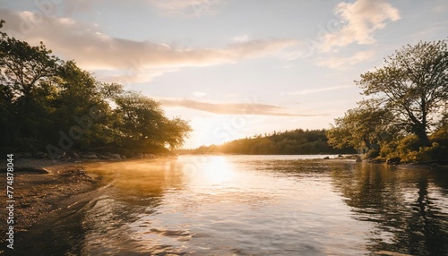 magical landscape with trees and water