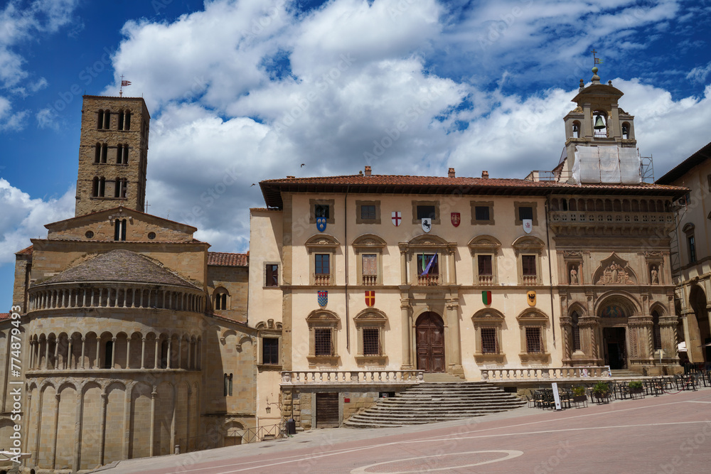 Obraz premium Historic buildings of Arezzo, Tuscany, Italy