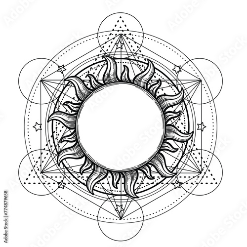 Metatron Cube. Moon pagan Wicca moon goddess symbol. Three-faced Goddess, Mai...
