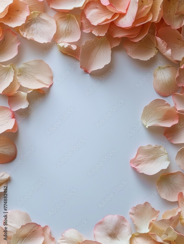 Frame of beautiful roses on a white background