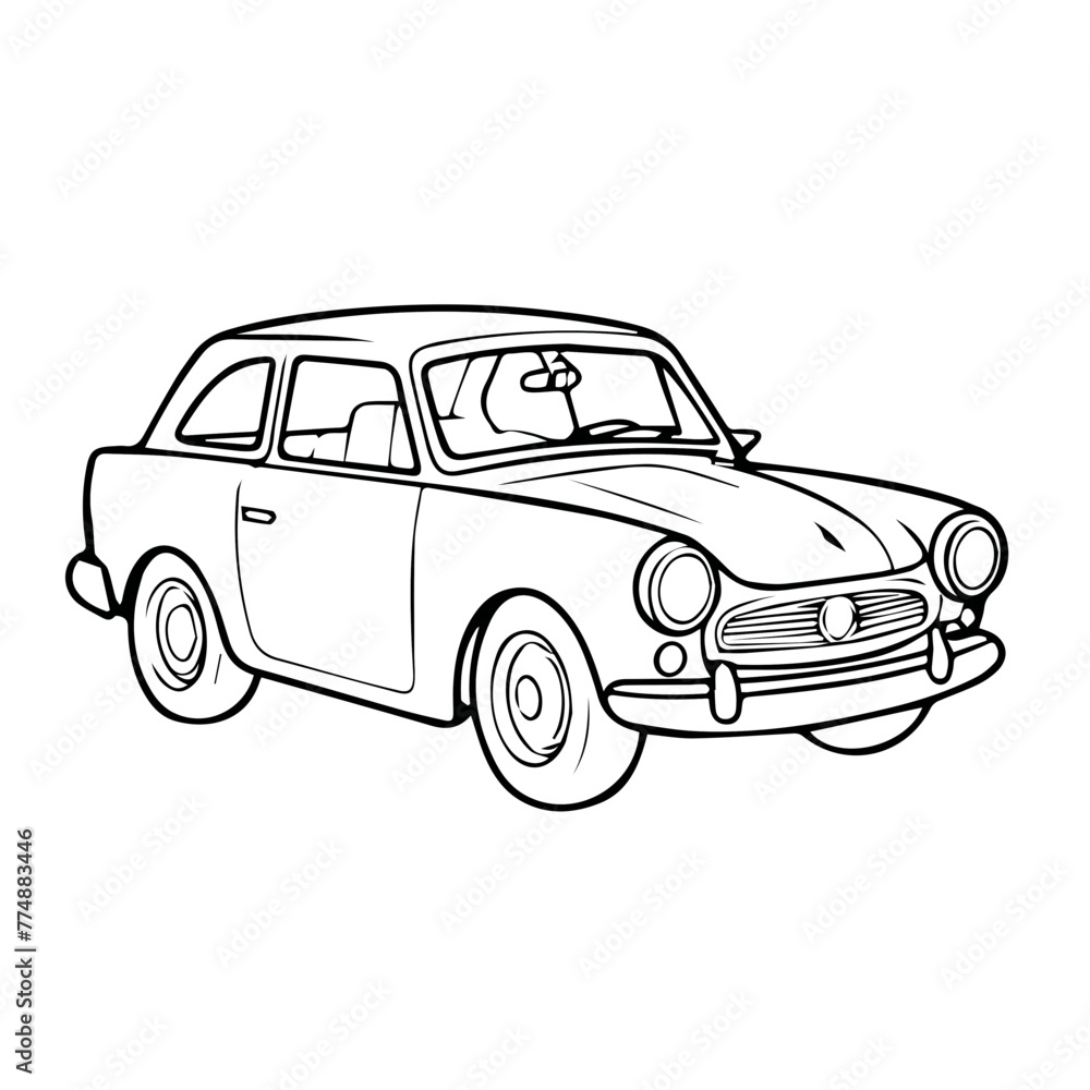 toy car outline design illustration