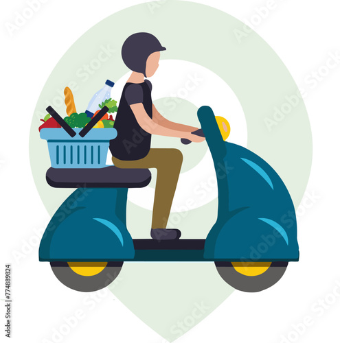  delivery man on a moped