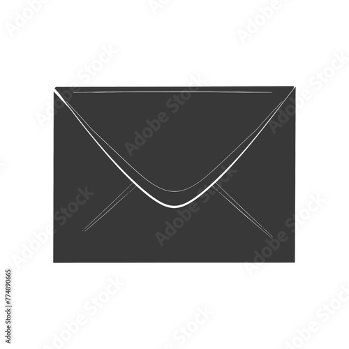 Silhouette envelope black color only