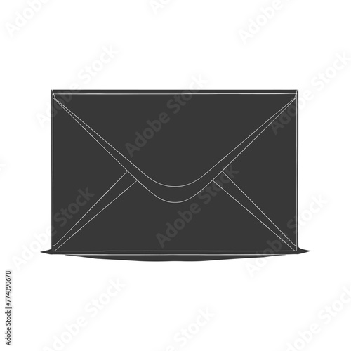 Silhouette envelope black color only