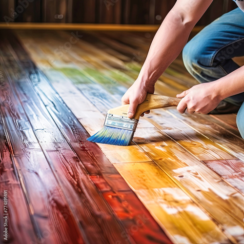 Applying Varnish Paint on a Wooden Surface