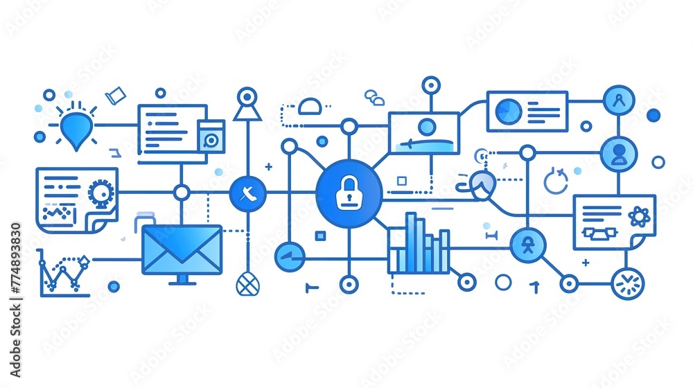 CRM, customer relationship management. Concept with keywords, letters and icons. CRM, customer relationship management. Concept with keywords, letters and icons.