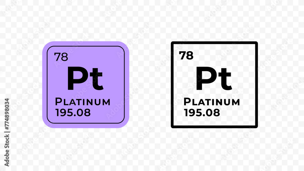 Platinum, chemical element of the periodic table vector design - obrazy, fototapety, plakaty 
