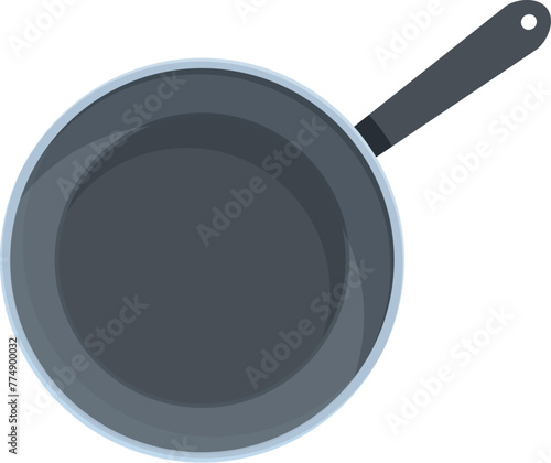 Top view pan icon cartoon vector. Home utensil. Meal culinary iron