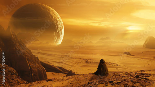 Mystical Desert Planet in the Universe 