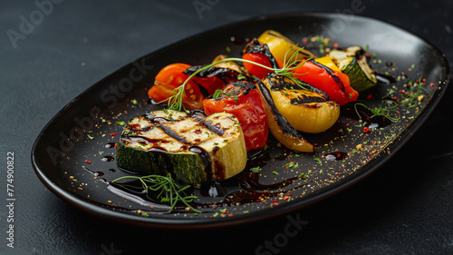 Professional shot of Grilled Vegetable platter dish