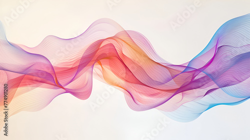 Vibrant abstract rainbow wave background for design projects and artistic creations ,blue and red glares, white solid background 