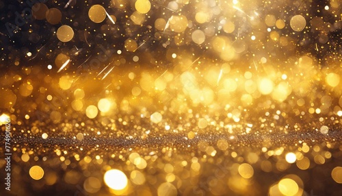 Golden Twinkles: Festive Lights and Falling Stars