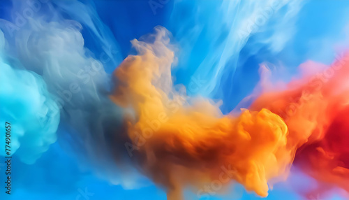 Colorful smoke in the sky background wallpaper 