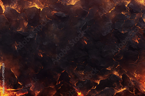 lava and black rocks texture