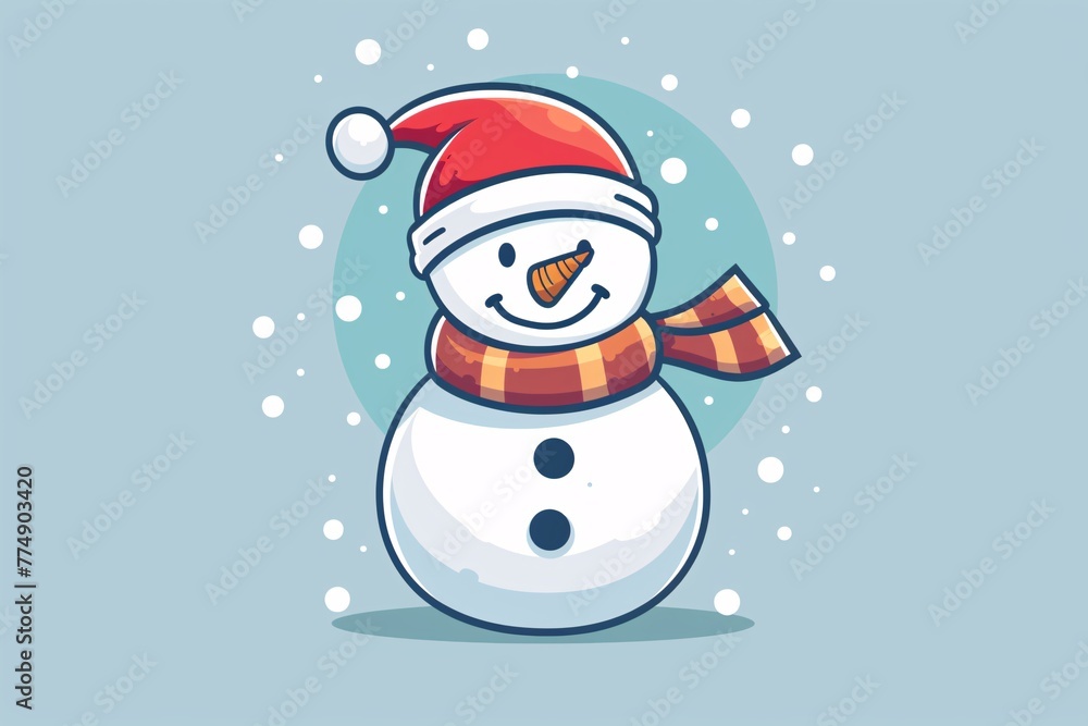 a snowman with a hat and scarf