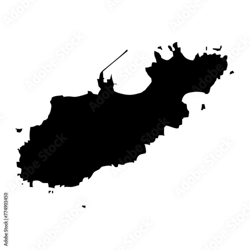 Alderney map, part of the Bailiwick of Guernsey. Vector illustration.