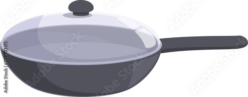 Gourmet breakfast pan icon cartoon vector. Home utensil. Coated element