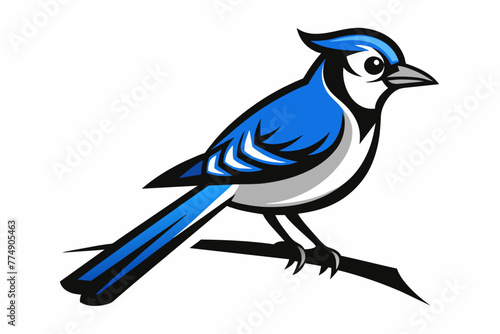 a blue jay symbolize bird silhouette vector illustration 