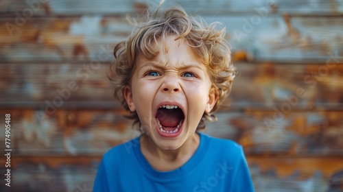 Tense Expression: Child's Public Outcry photo