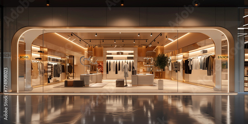 luxury clothes shop with beautiful interior photo