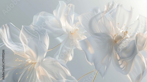 Floral Whisper: A gentle backdrop of layered minimalism, echoing the soft beauty of flowers.