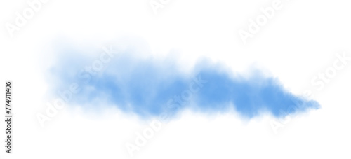 Blue fog in slow motion. Realistic atmospheric blue smoke. Red fume slowly floating rises up. PNG.
