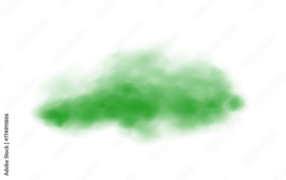 Green fog in slow motion. Realistic atmospheric green smoke. Red fume slowly floating rises up. PNG