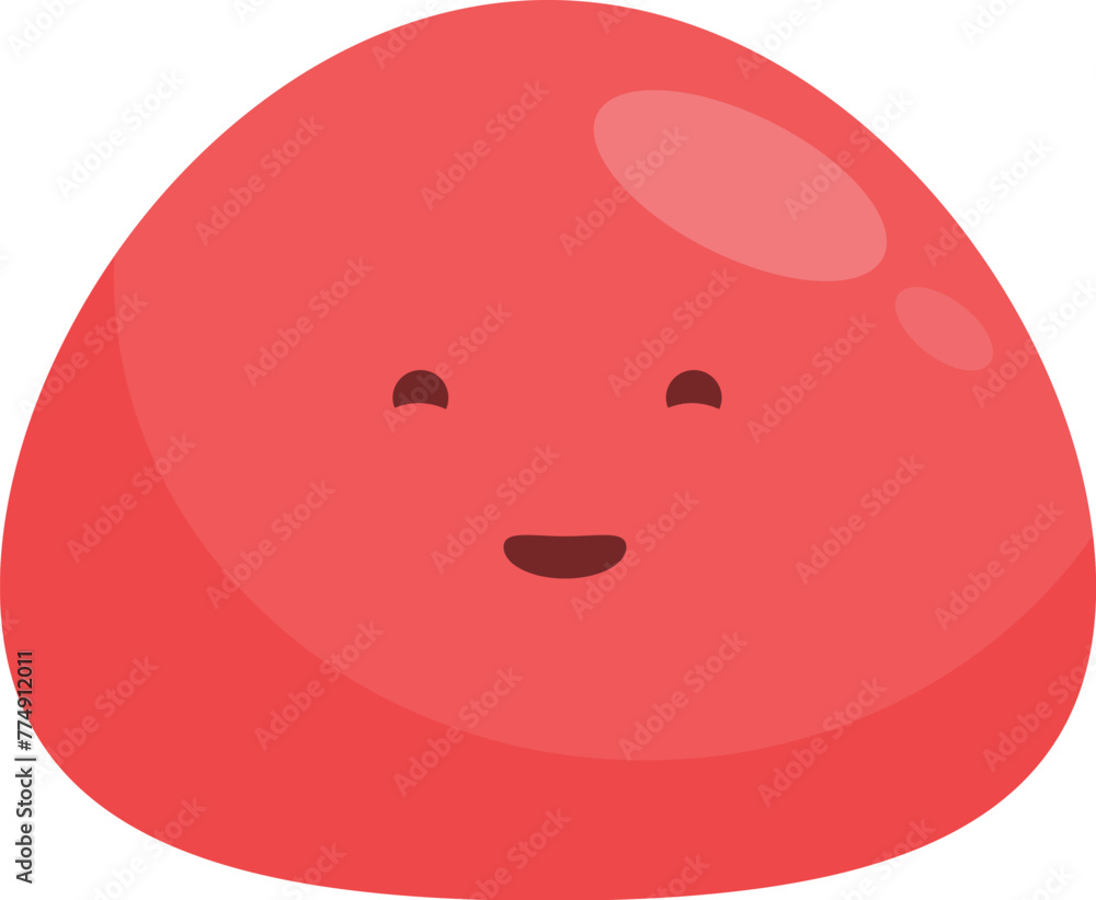 Fototapeta premium Red color character icon cartoon vector. Adorable meal. Pastel ice cream