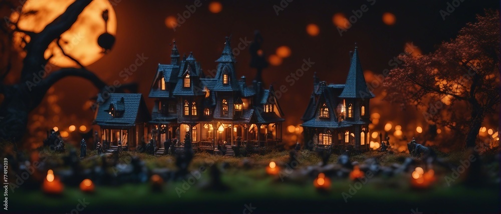 Spooky Miniatures: AI-Generated Halloween Images Perfect for Your Projects! Haunted Houses to Miniature Pumpkins, These Images Bring Big Halloween Fun! Crafts, Decorations, witches flying on broom. Spooky Miniatures: AI-Generated Halloween Images Perfect for Your Projects! Haunted Houses to Miniature Pumpkins, These Images Bring Big Halloween Fun! Crafts, Decorations, witches flying on broom.
