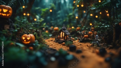 Spooky Miniatures: AI-Generated Halloween Images Perfect for Your Projects! From Tiny Haunted Houses to Miniature Pumpkins, These Images Bring Big Halloween Fun! Mythical horror, fantasy creatures.