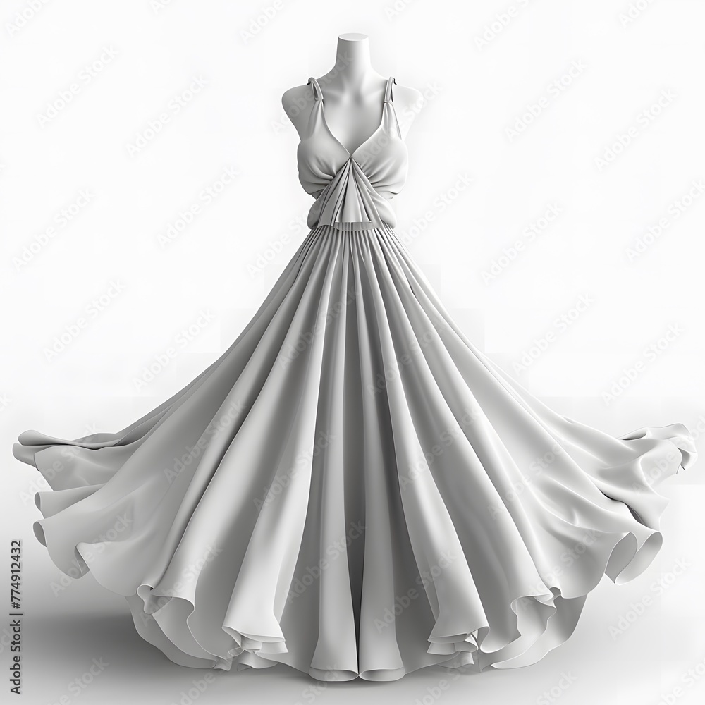 3D Maxi skirt Mock up 3D Maxi skirt Mock up