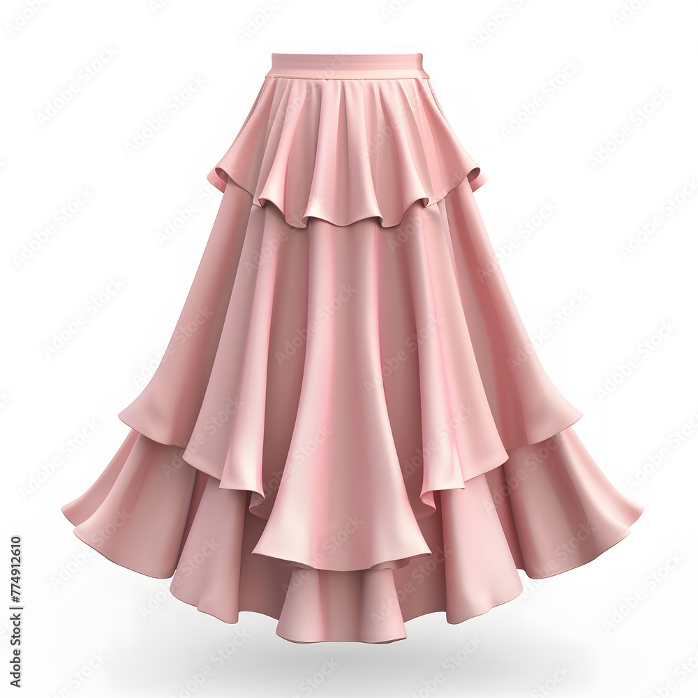pink 3D Midi skirt Mock up pink 3D Midi skirt Mock up