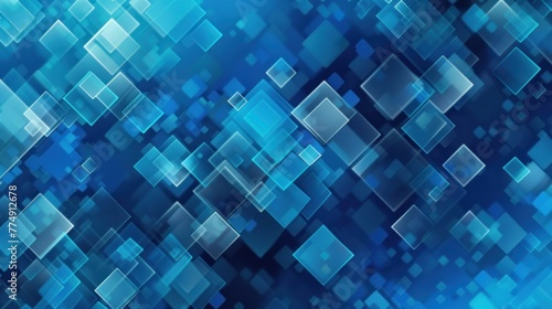 Illustration abstract blue square texture background. AI generated image